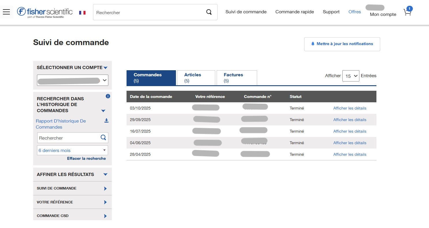 order status screen showing items recently purchased with option to add to return