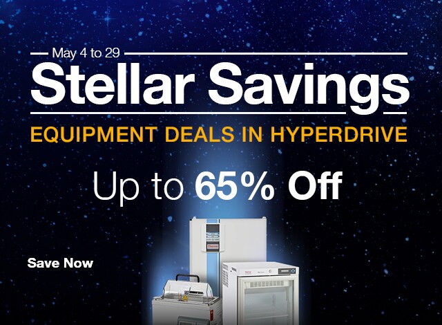 Enjoy stellar up-to-65%-off savings on equipment May 4 through 29.