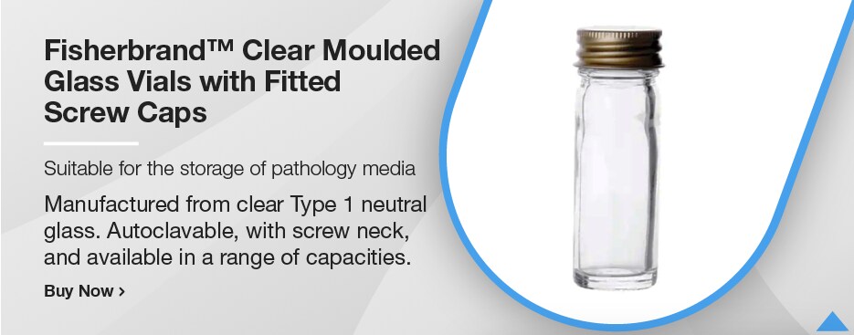 Fisherbrand™ Clear Moulded Glass Vials, with Fitted Screw Caps Fisherbrand™ Clear Moulded Glass Vials, with Fitted Screw Caps