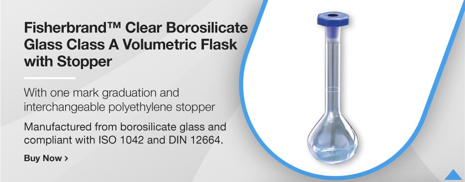Fisherbrand&trade;&nbsp;Clear Borosilicate Glass Class A Volumetric Flask with Stopper