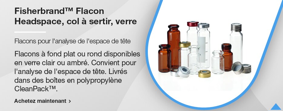 Fisherbrand&trade;&nbsp;Flacon Headspace, col &agrave; sertir, verre