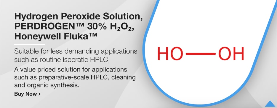 Hydrogen peroxide solution, PERDROGEN™ 30% H₂O₂, Honeywell Fluka™ Hydrogen peroxide solution, PERDROGEN™ 30% H₂O₂, Honeywell Fluka™